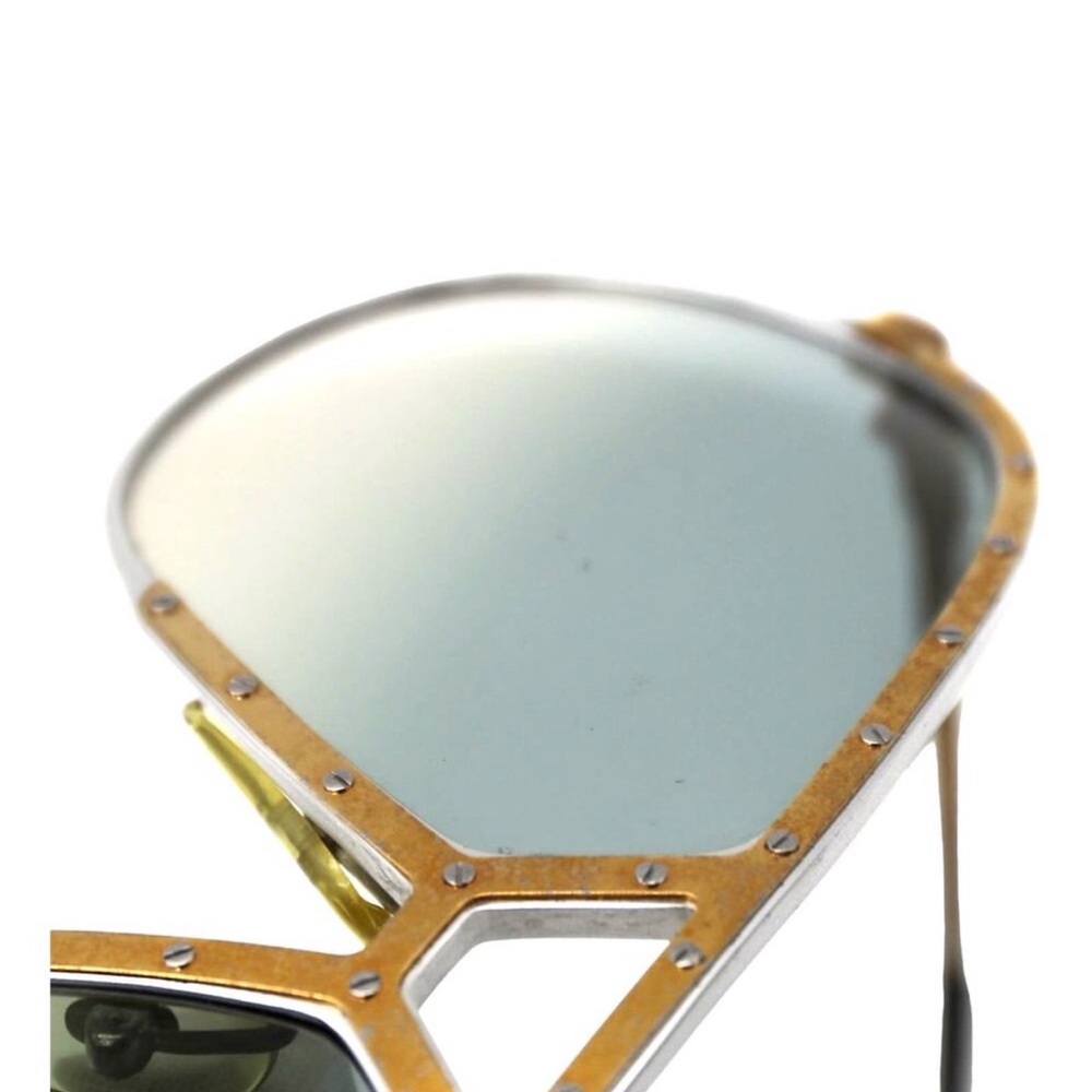 Gold Gradient Aviator Sunglasses - image 3